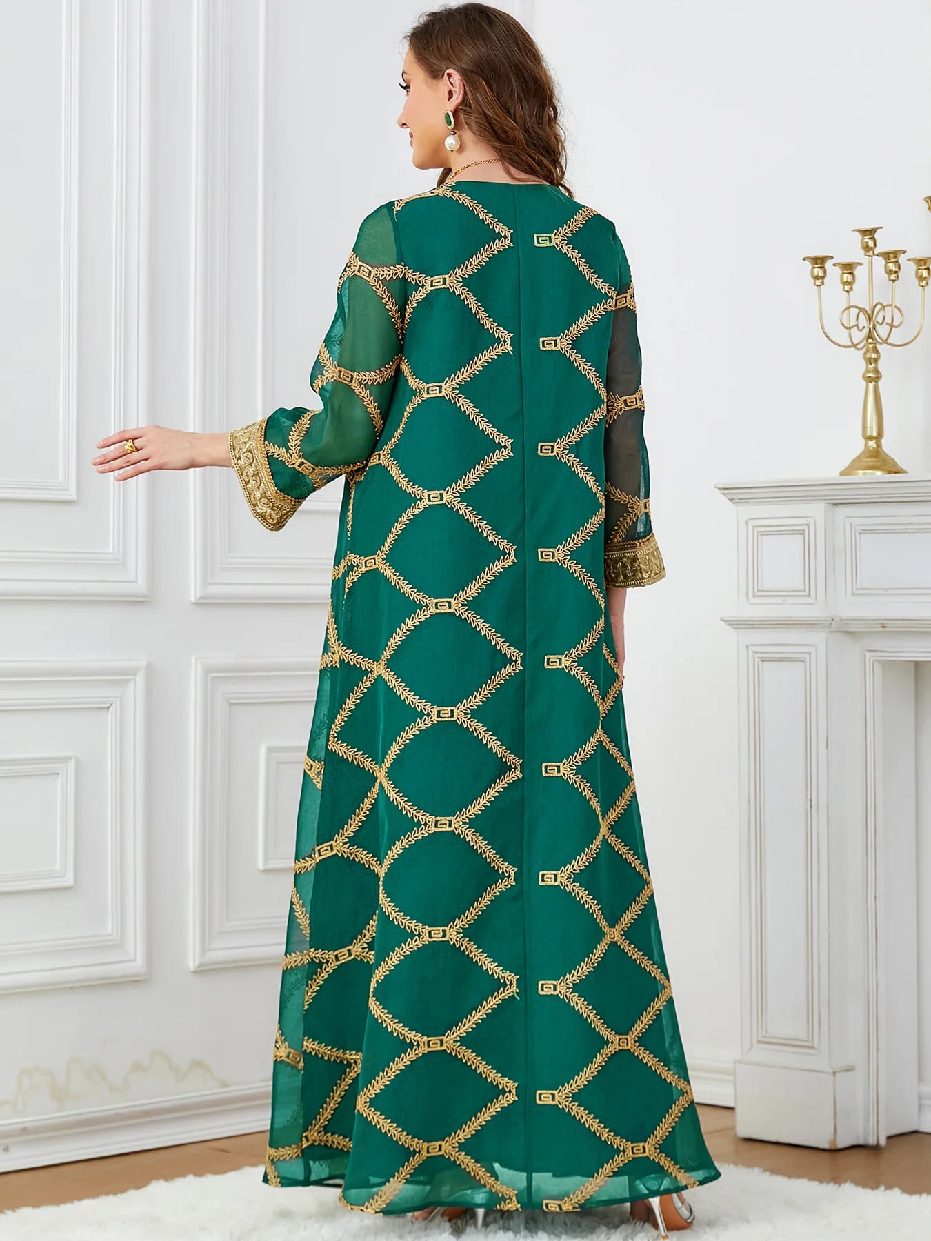Elegant Moroccan Caftan Style Abaya Dress for Women