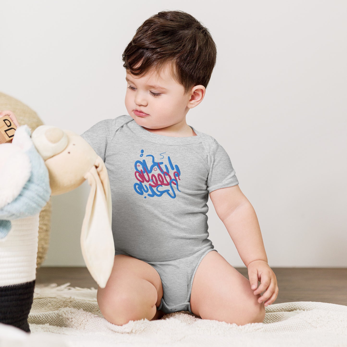 Embroidered Baby short sleeve one piece