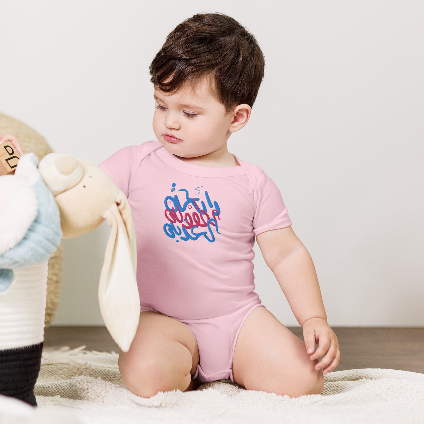 Embroidered Baby short sleeve one piece