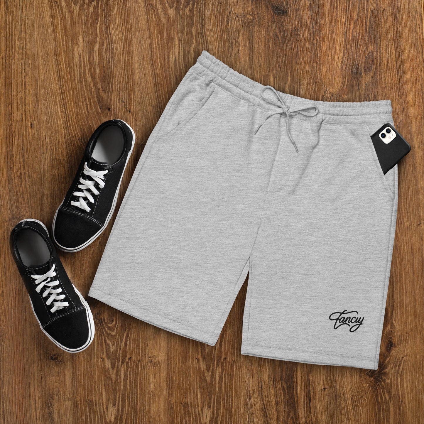 Embroidered Men's fleece shorts