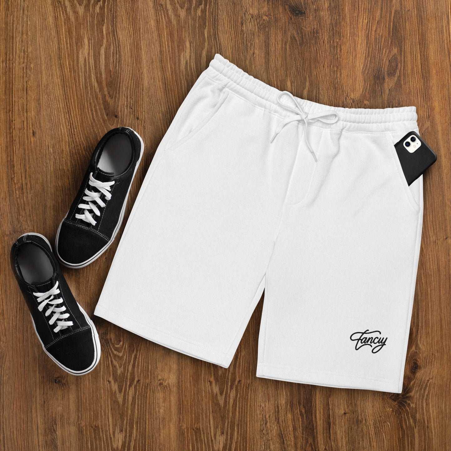 Embroidered Men's fleece shorts