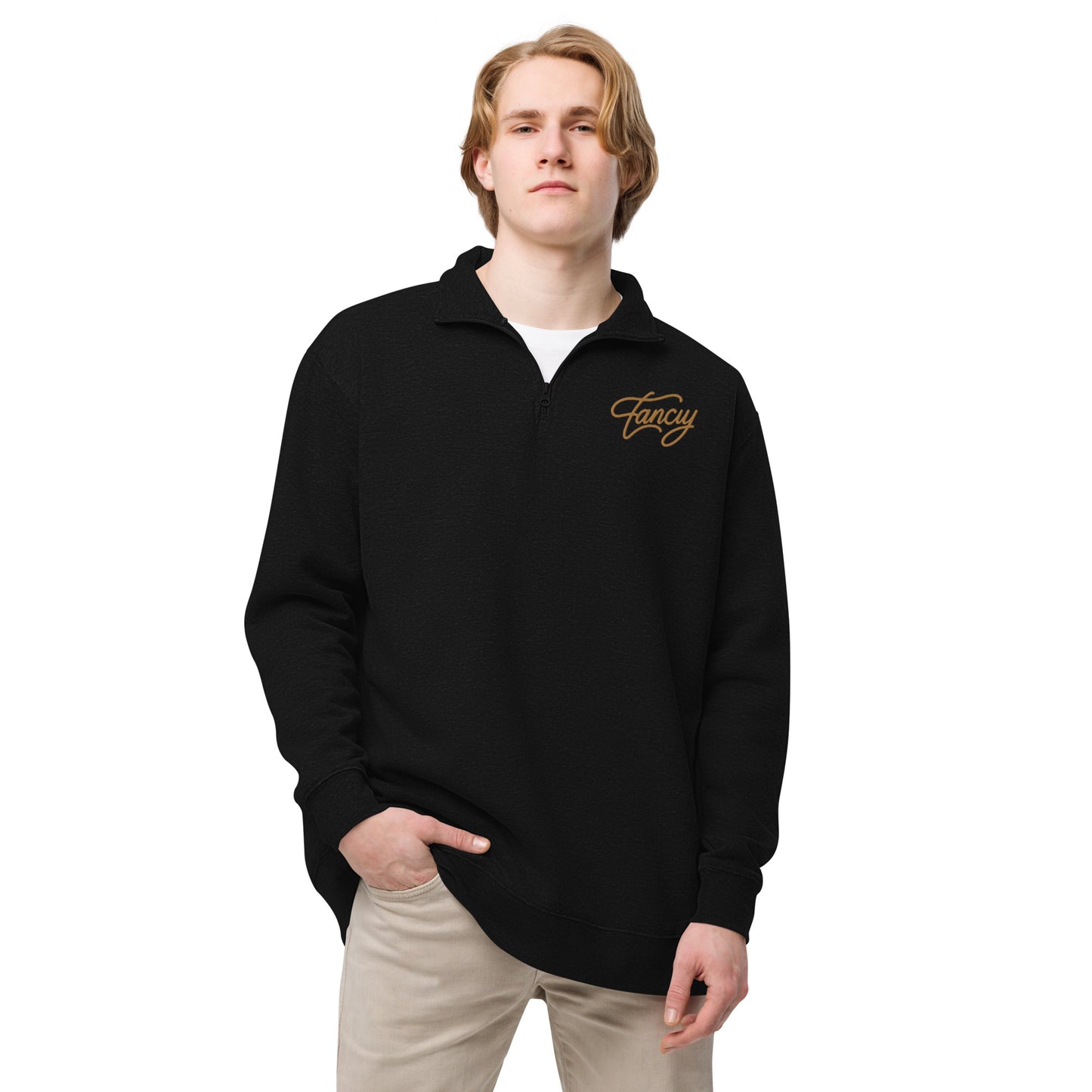 Embroidered Men's fleece pullover