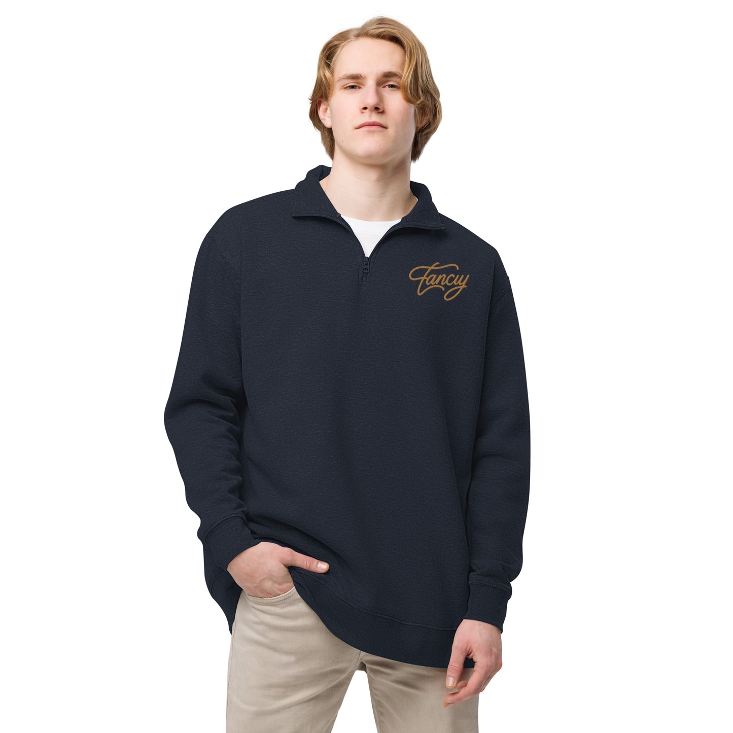 Embroidered Men's fleece pullover