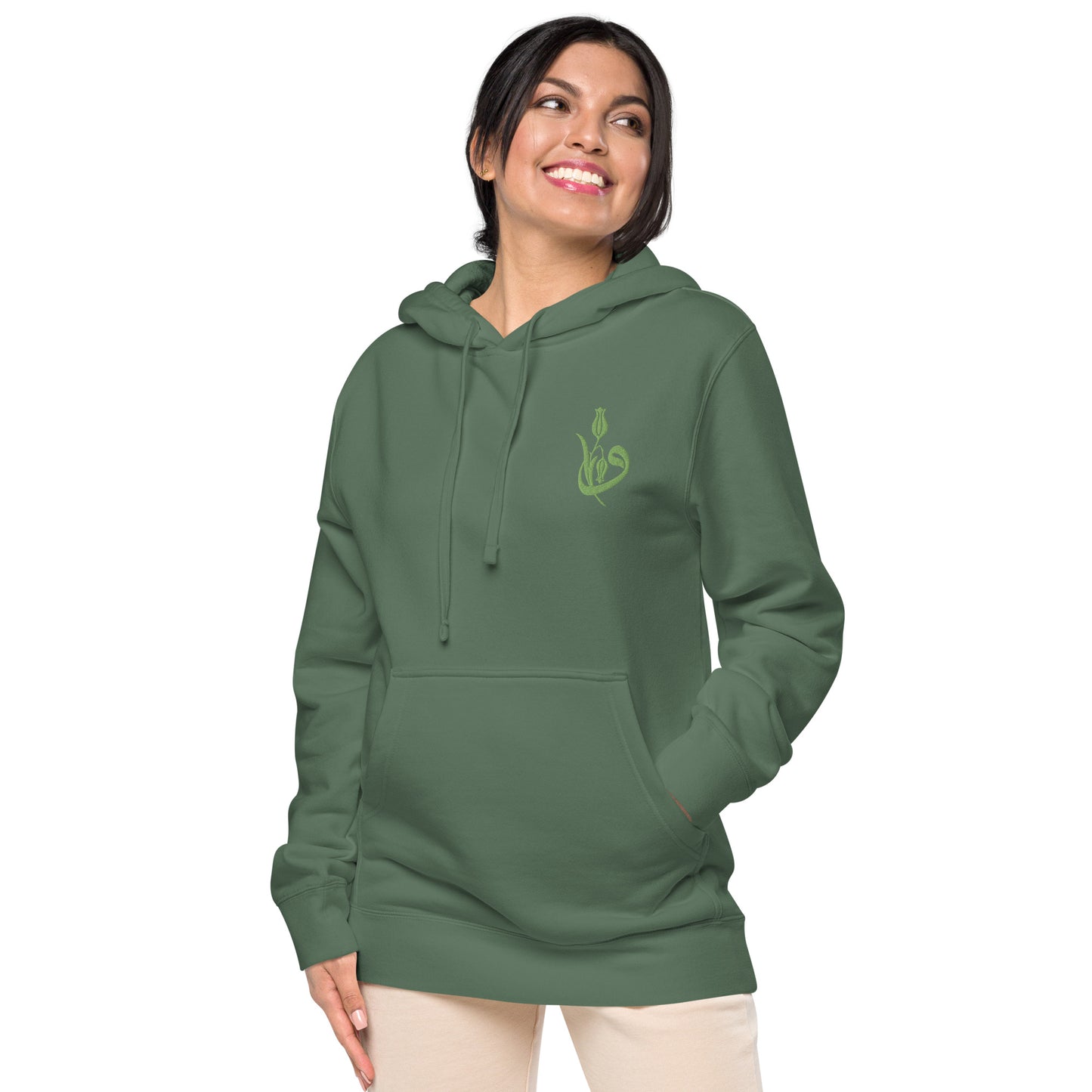 Women's Embroidered pigment-dyed hoodie