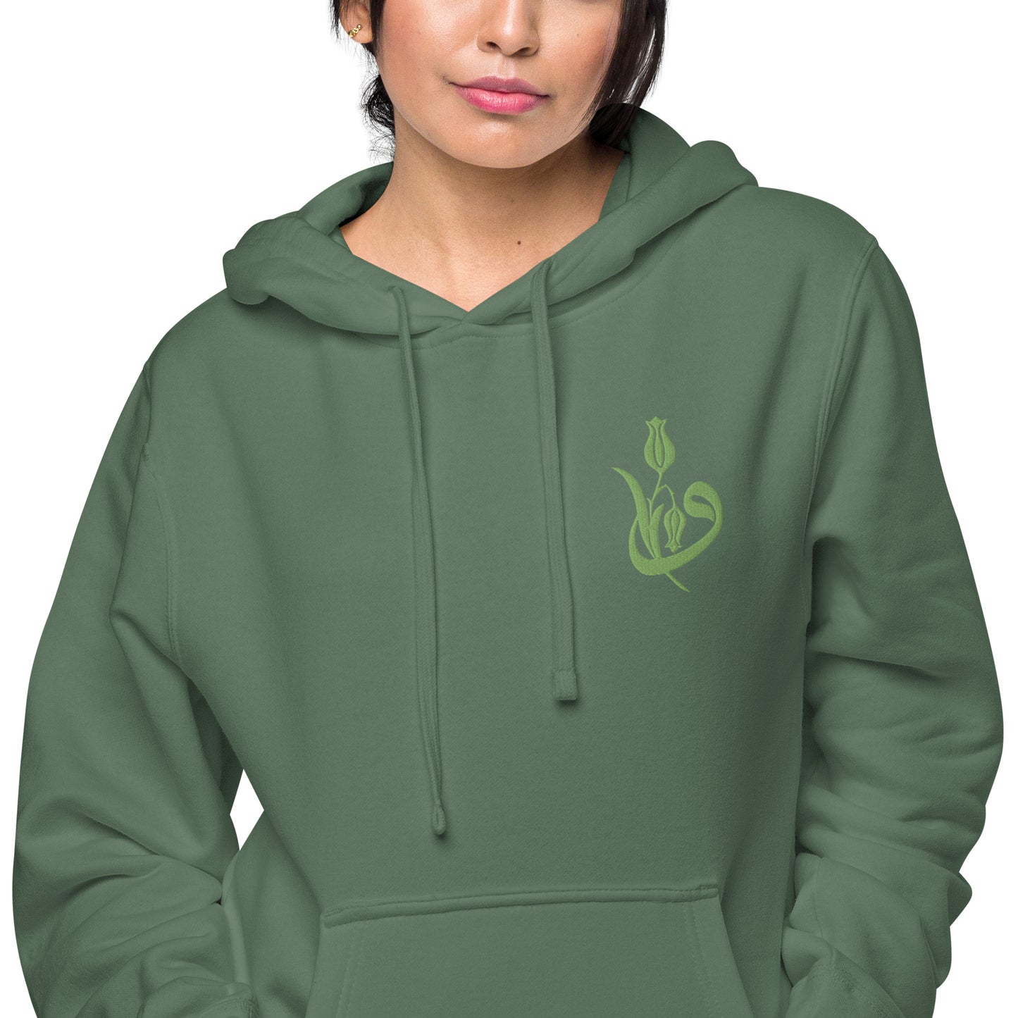 Women's Embroidered pigment-dyed hoodie