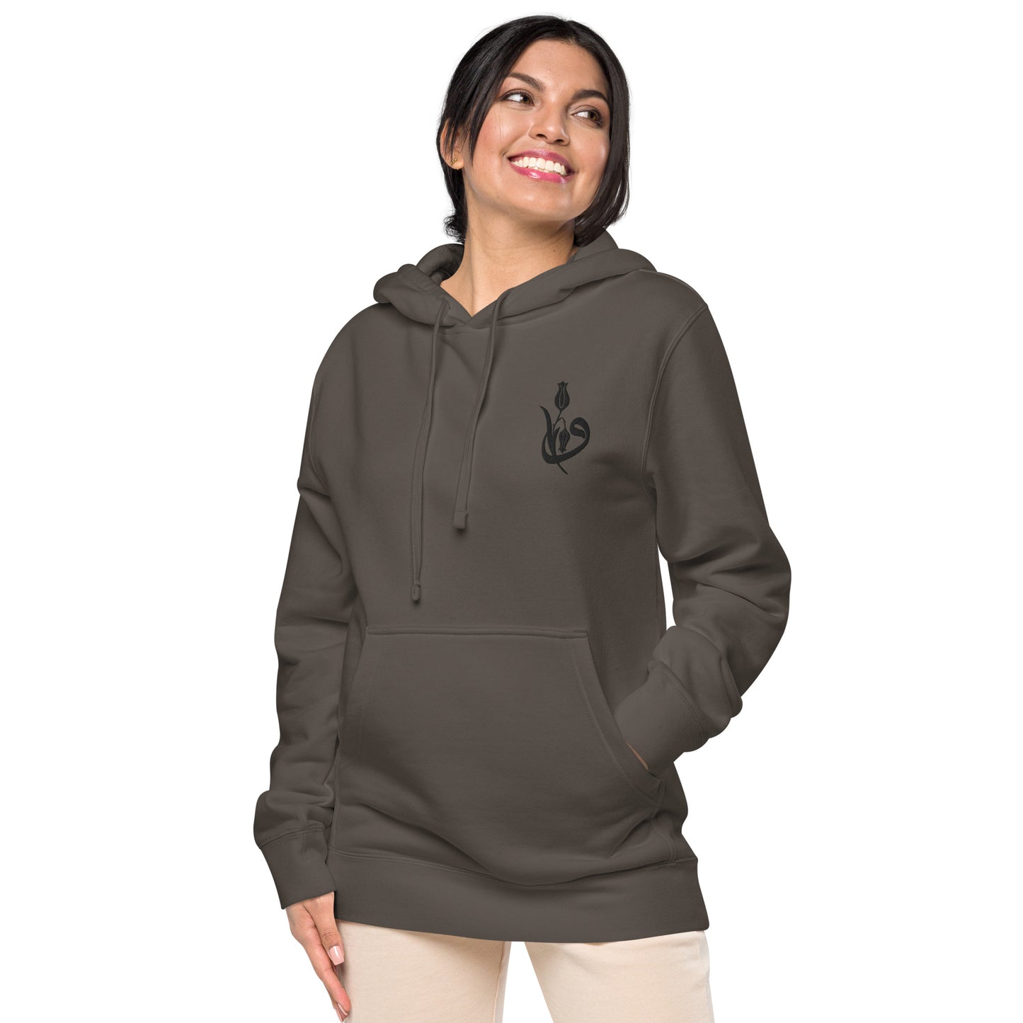 Women's Embroidered pigment-dyed hoodie