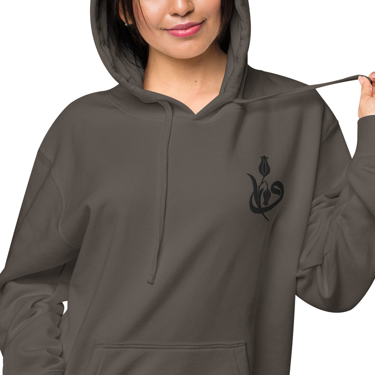Women's Embroidered pigment-dyed hoodie