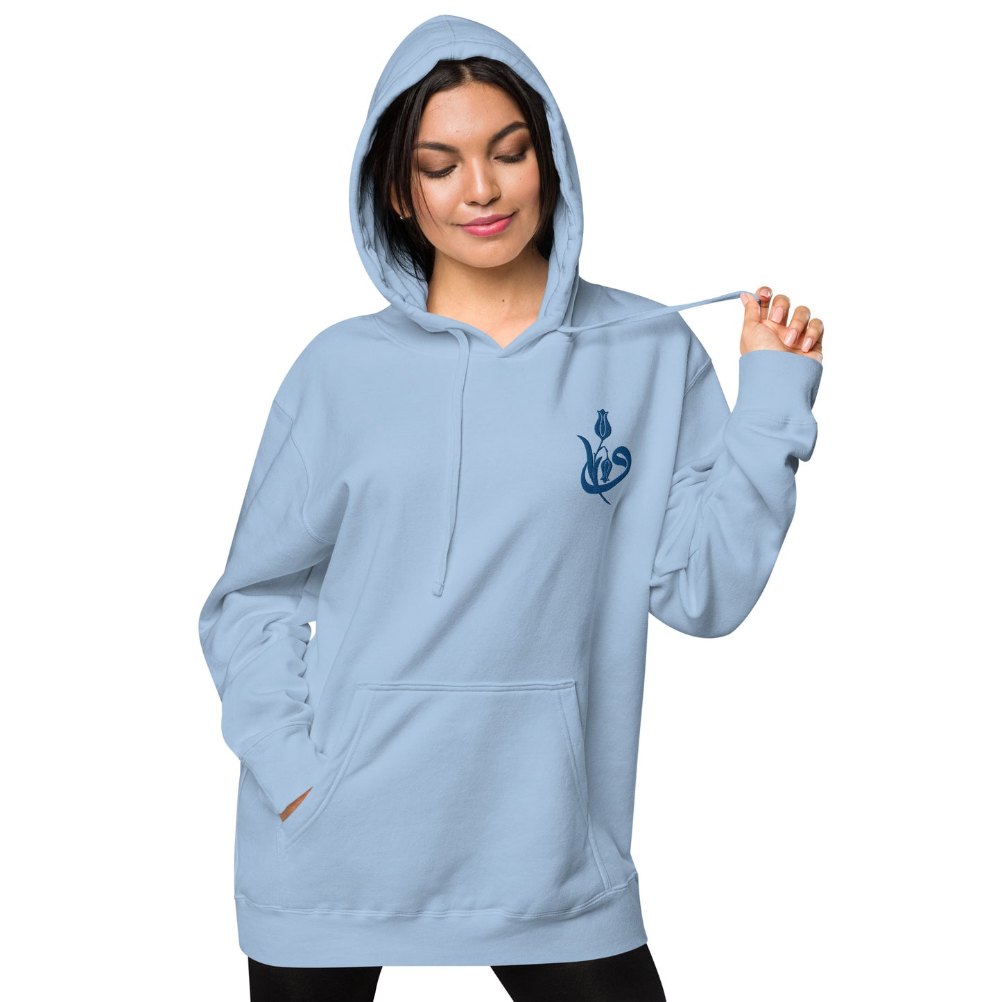 Women's Embroidered pigment-dyed hoodie