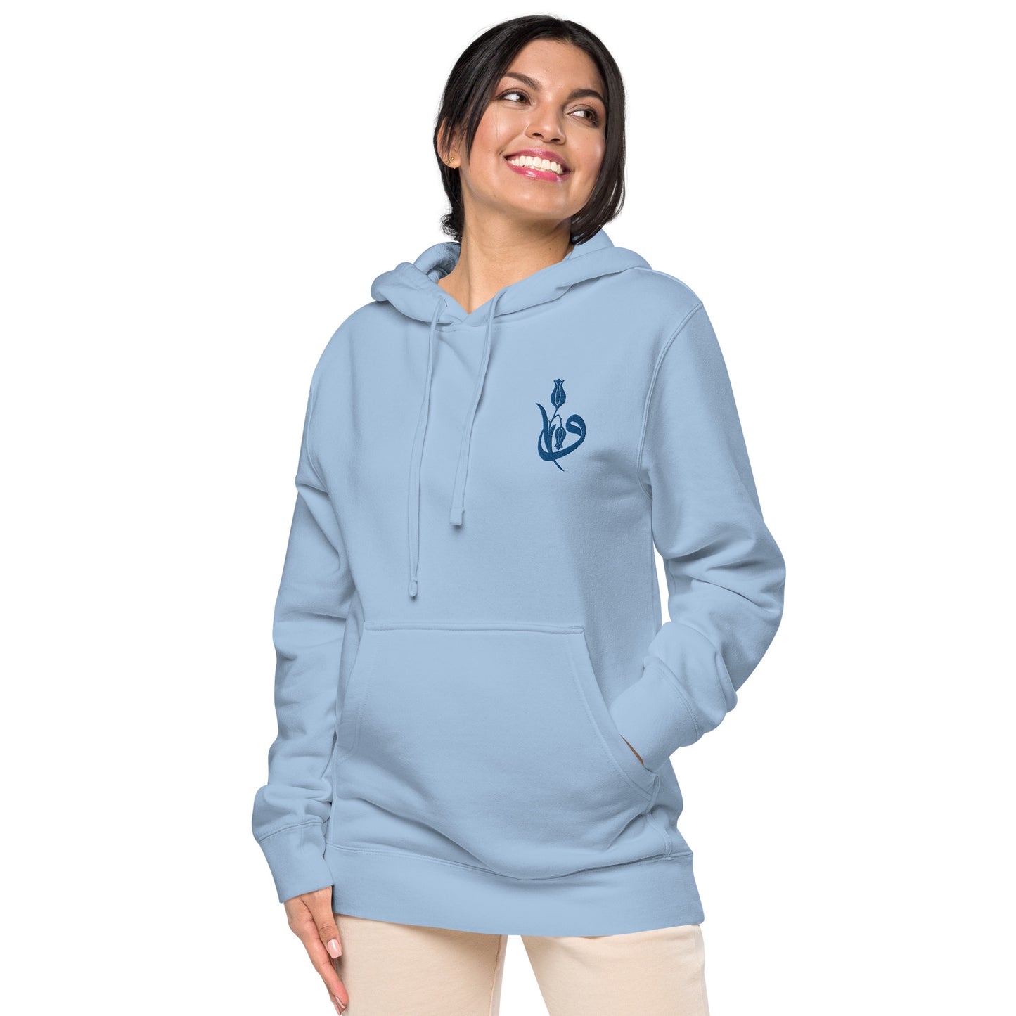Women's Embroidered pigment-dyed hoodie
