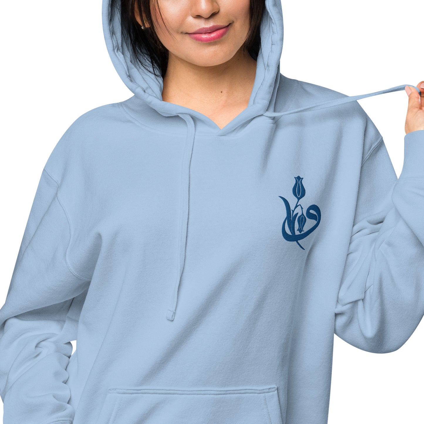 Women's Embroidered pigment-dyed hoodie