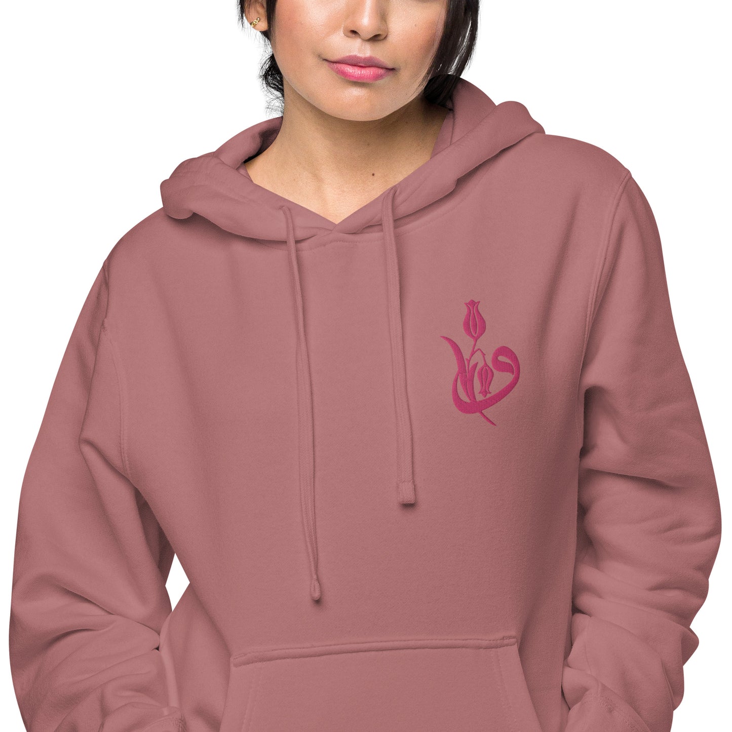Women's Embroidered pigment-dyed hoodie