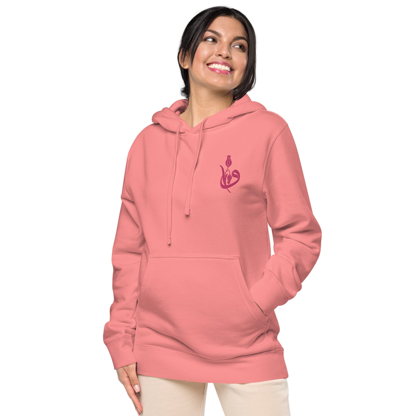 Women's Embroidered pigment-dyed hoodie