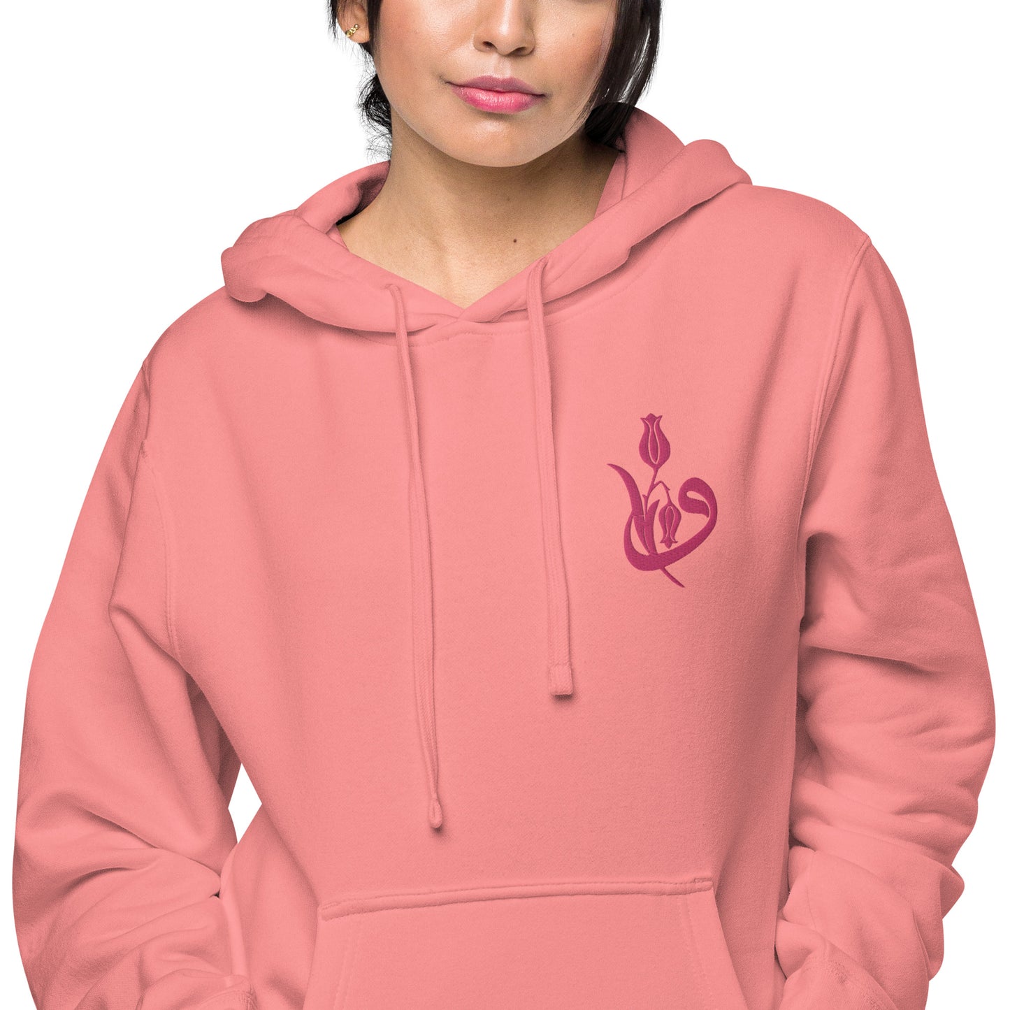 Women's Embroidered pigment-dyed hoodie
