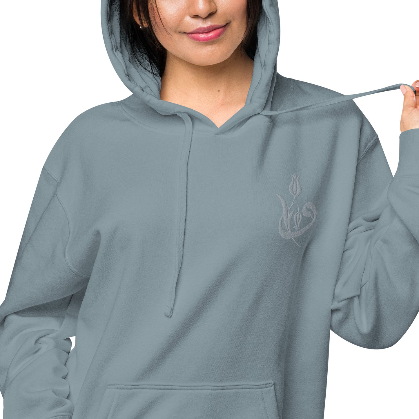 Women's Embroidered pigment-dyed hoodie
