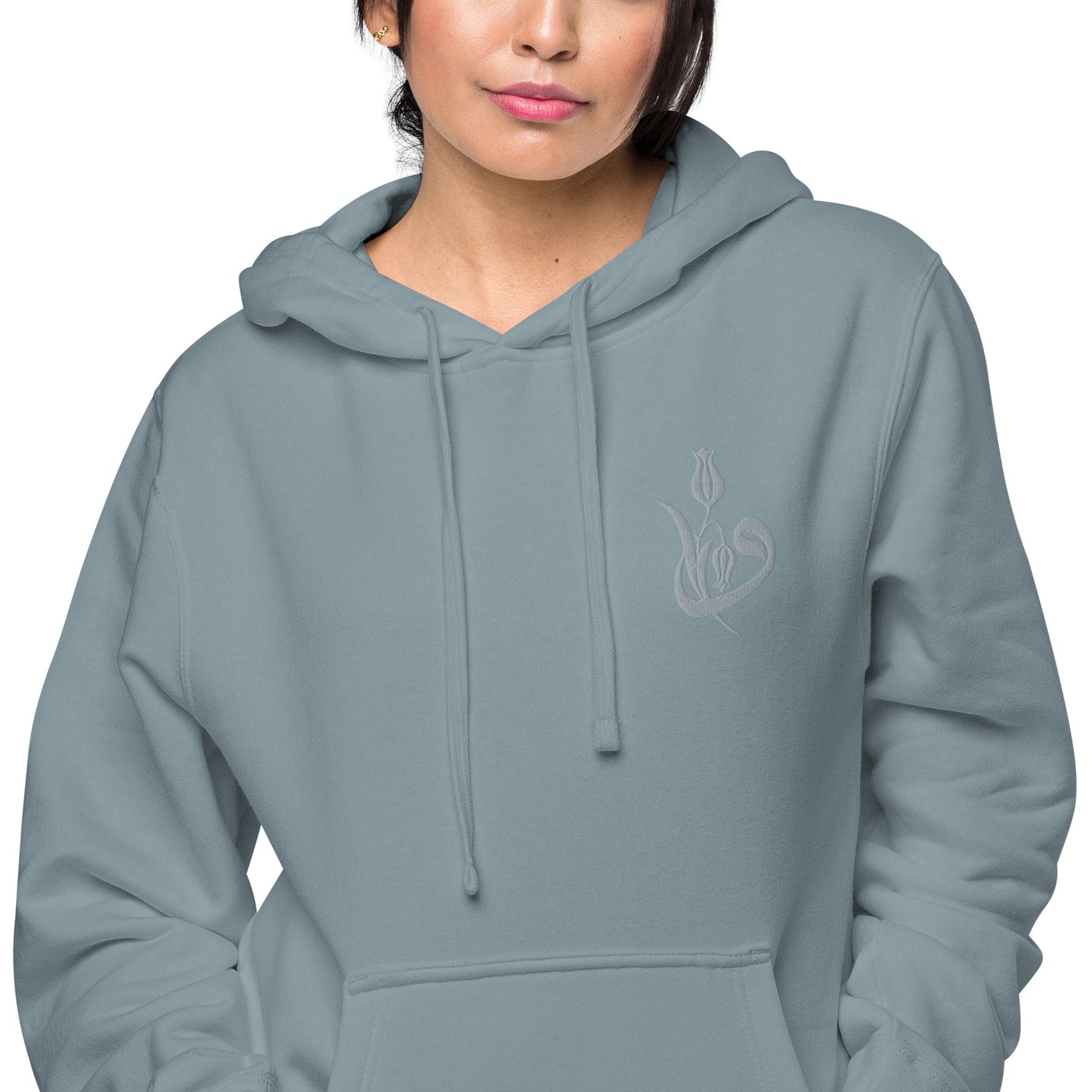 Women's Embroidered pigment-dyed hoodie