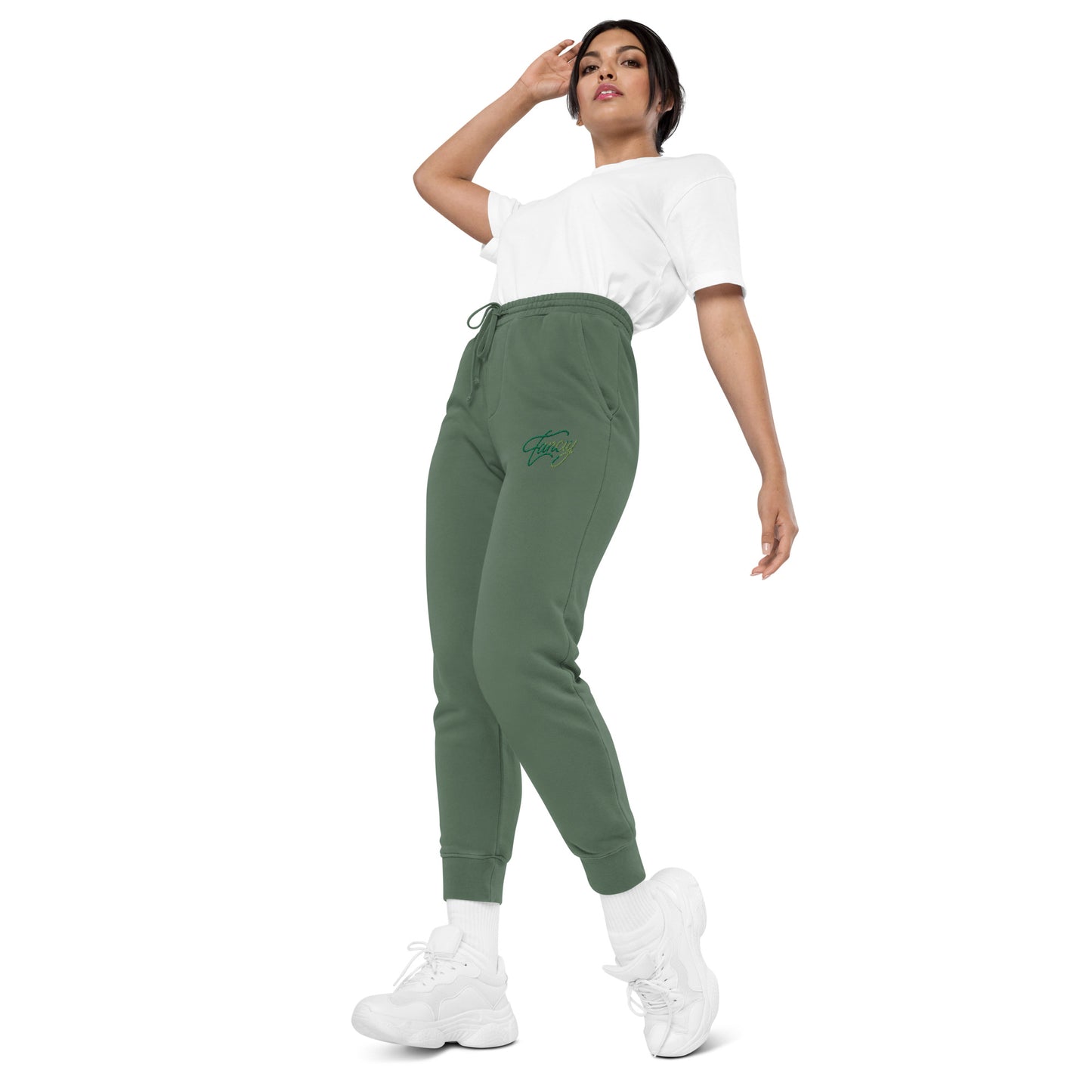 Embroidered Unisex pigment-dyed sweatpants