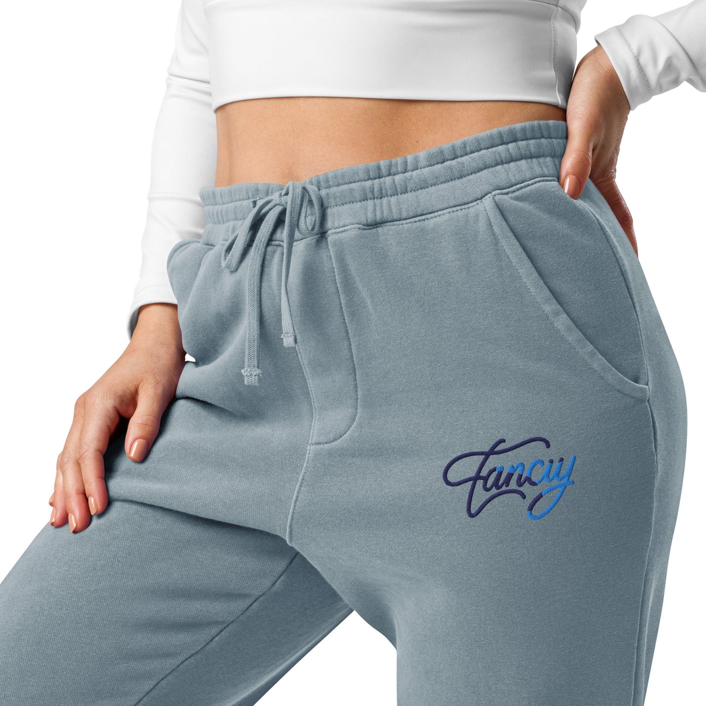 Embroidered Unisex pigment-dyed sweatpants