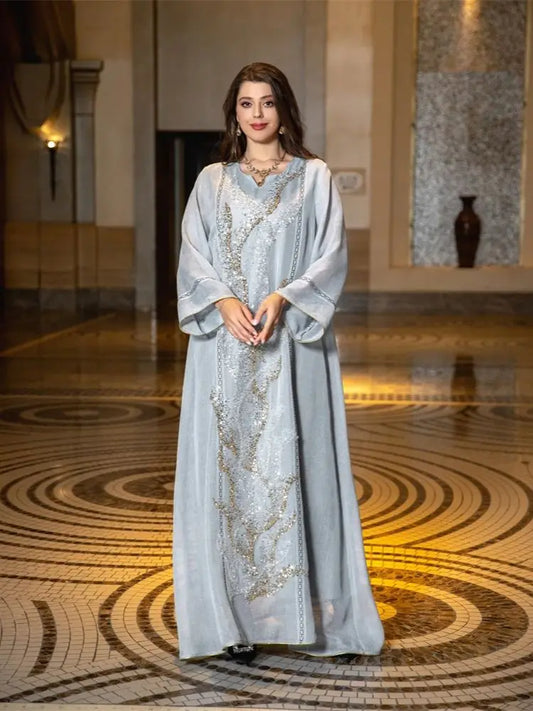African Kebaya Embroidered Long Dress for Women - Elegant and Versatile