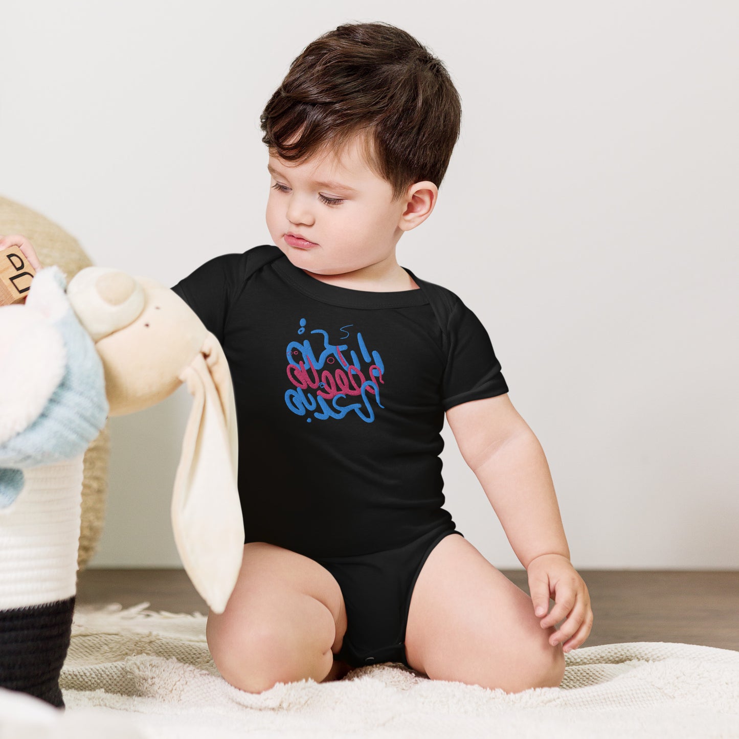Embroidered Baby short sleeve one piece