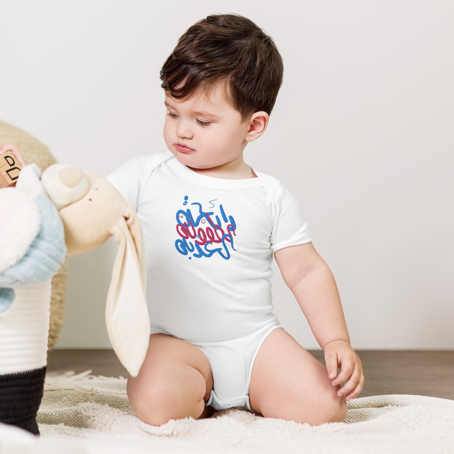Embroidered Baby short sleeve one piece