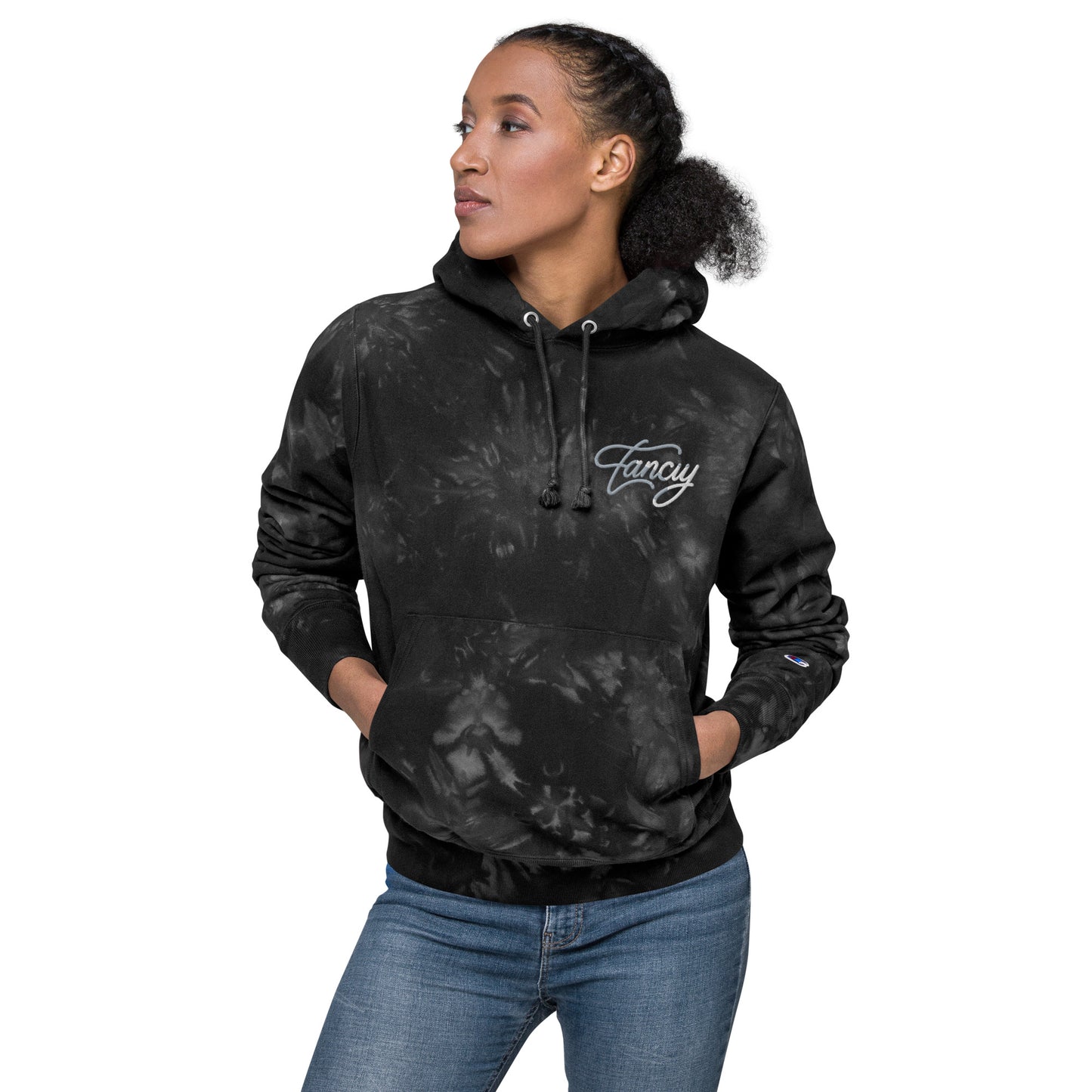 Embroidered Women's Champion tie-dye hoodie