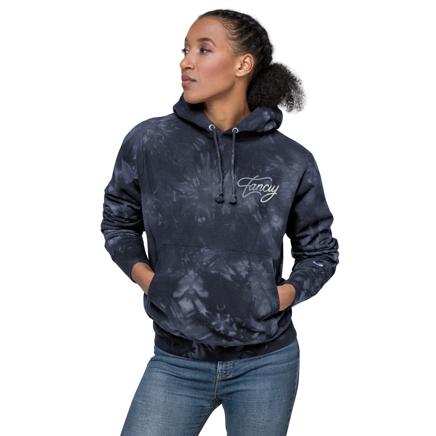 Embroidered Women's Champion tie-dye hoodie
