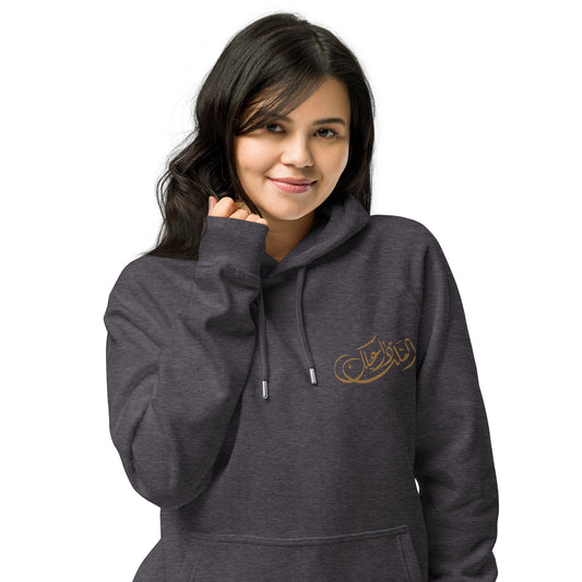 Embroidered Unisex eco raglan hoodie