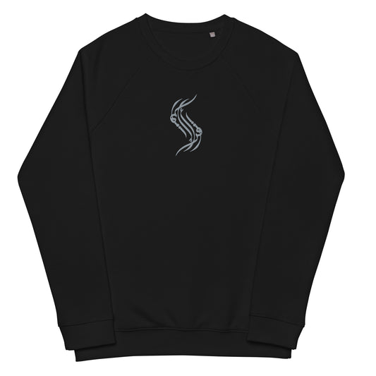 Embroidered Unisex organic raglan sweatshirt