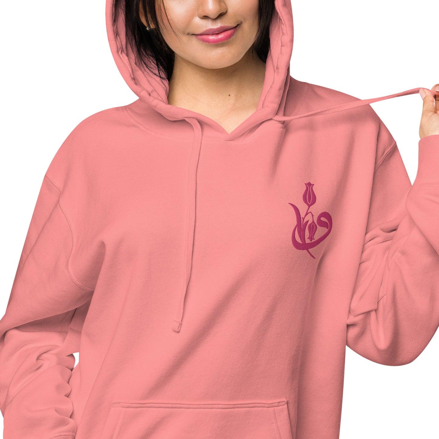 Women's Embroidered pigment-dyed hoodie