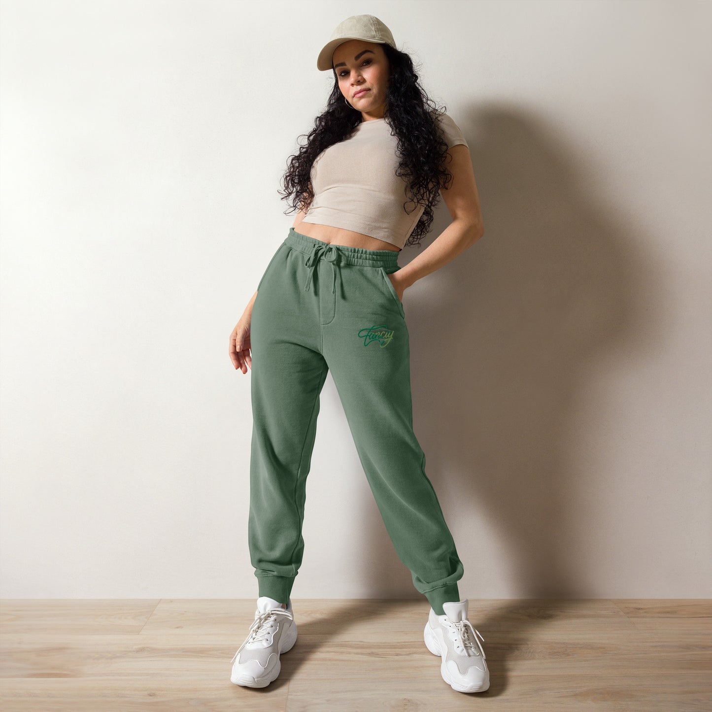 Embroidered Unisex pigment-dyed sweatpants